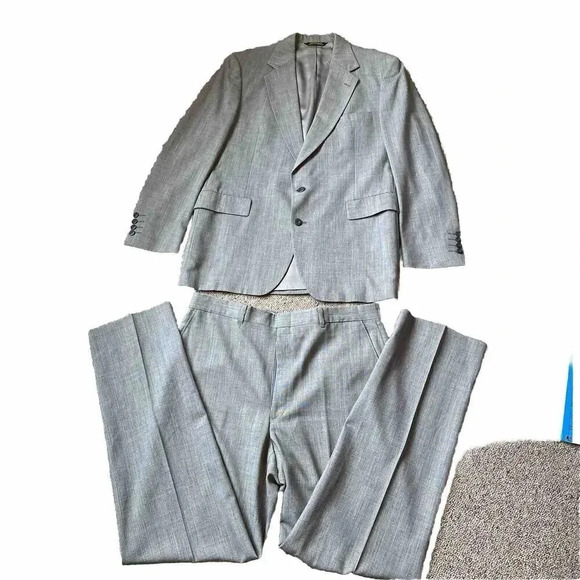 Strathmore By Anderson Little Suits 2 Button Blazer Jacket Pants Set Men 44 Long - Picture 1 of 11